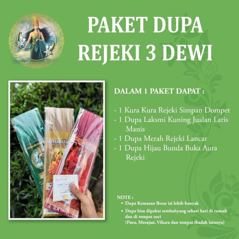 Kemasan Ekonomis Dupa Harum Rejeki 3 Dewi