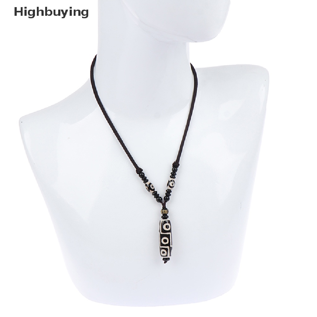 Hbid Sembilan Mata Tibet Dzi Liontin Choker Nacklace Natural Tibet Bead Hadiah Keberuntungan Glory