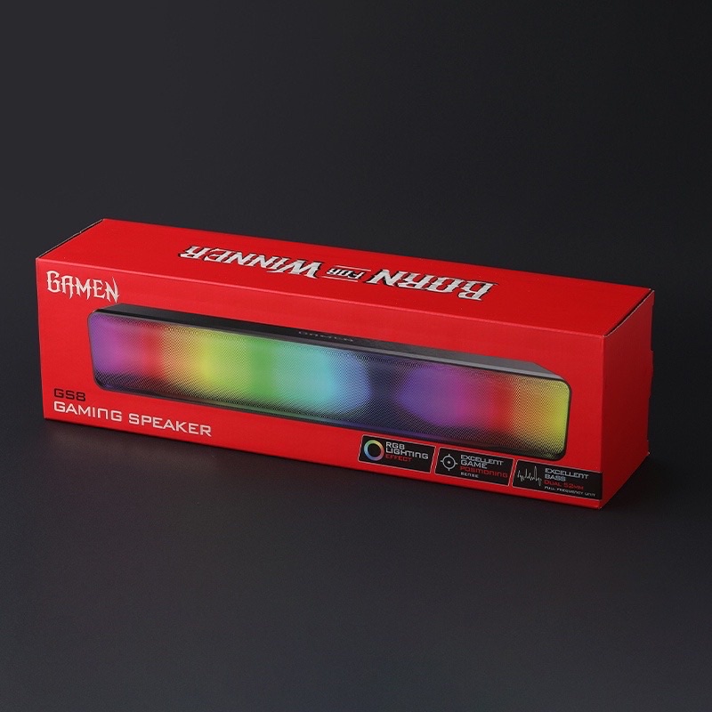 GAMEN Speaker Gaming GS8 Sound Bar - Gamen Speaker RGB Light For Hanphone / Computer PC / Laptop Multimedia