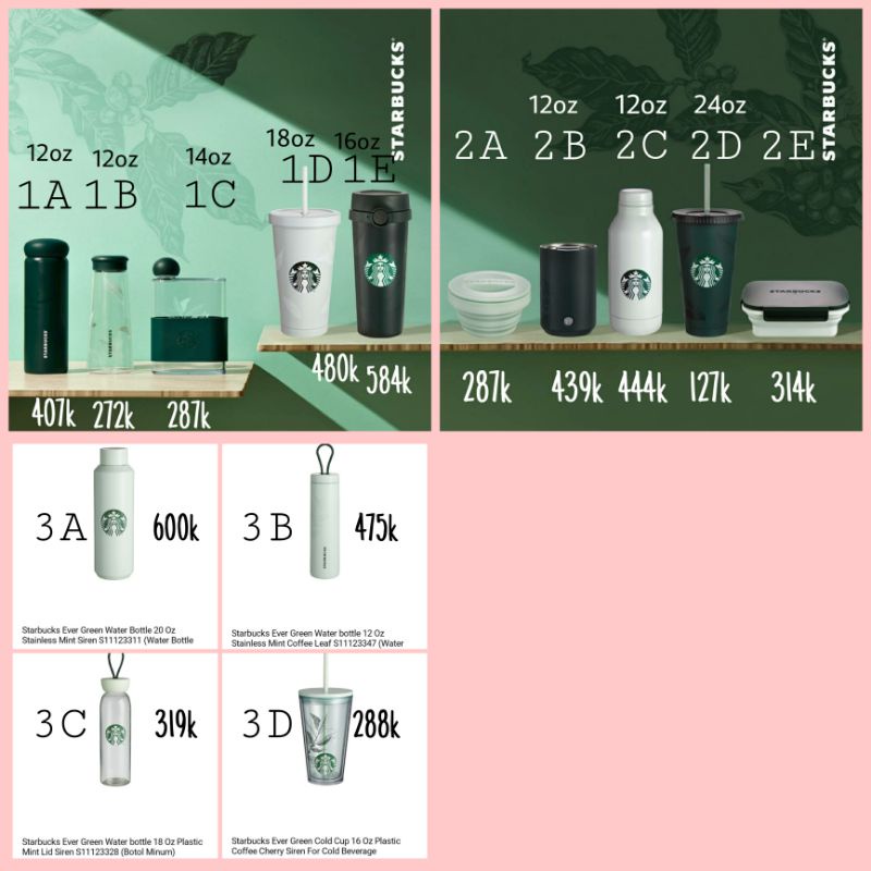 TUMBLER STARBUCKS EVER GREEN CORE EDITION 2021MINT EDITION ORIGINAL FOLDABLE FOOD STORAGE STAINLESS 