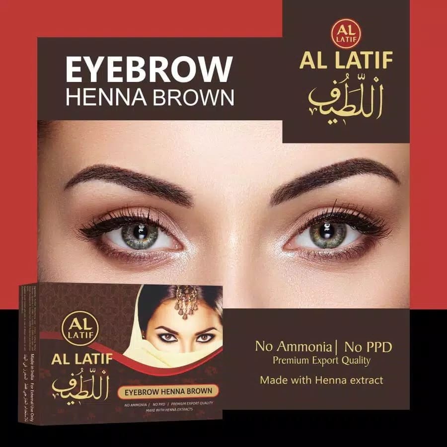 (1pcs) AL-LATIF Henna Eyebrow Brown - Henna Alis Coklat Kemasan Baru