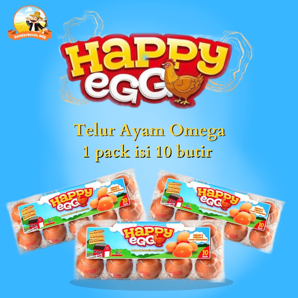 

TELUR AYAM OMEGA HAPPY EGG 1 PACK (10 BUTIR)