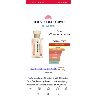 100% ORIGINAL CARVEN PARIS EDP 100ml