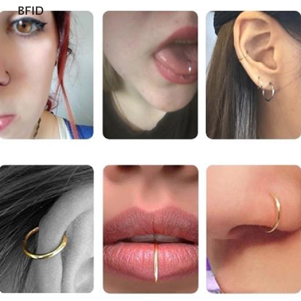 [BFID] 40/60pcs Wanita Cincin Hidung Baja Perak Surgical Hoop Cartilage Stud  [ID] Baju Kaos Distro Pria Wanita Lengan Panjang [ID]