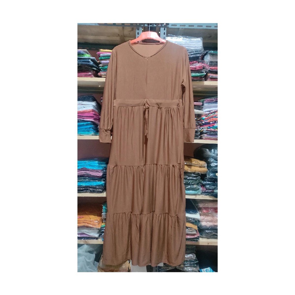 Gamis Polos Remaja Model Rampel Bagus Jersay