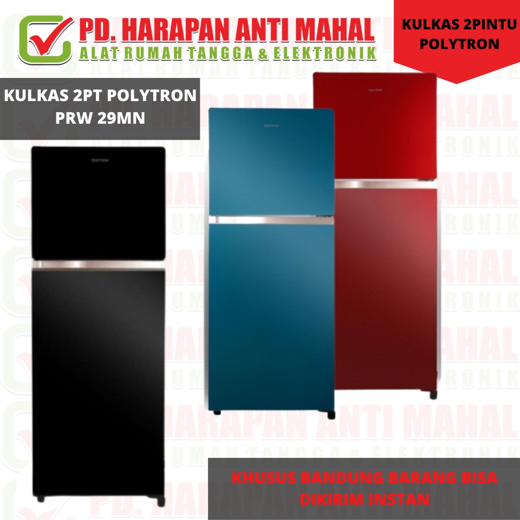 KULKAS POLYTRON 2PT POLOS// KULKAS POLYTRON TYPE PRW29MN POLOS// KULKAS 2PINTU POLITRON POLOS TYPE P