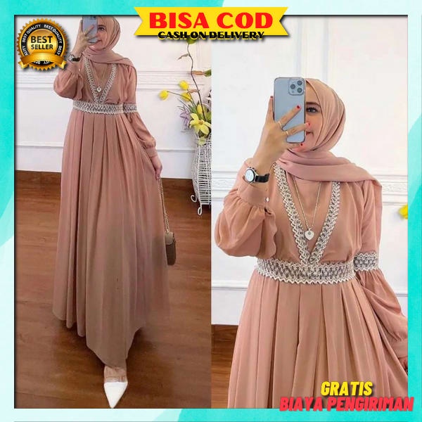 Baju Gamis Mewah Dewasa Import Madona Maxy Premium Wanita Perempuan Baju Muslim Gsmis Cewek Pesta Ko