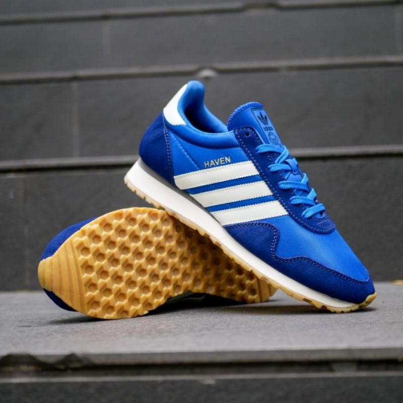 Adidas Haven Blue White Sol Gum Original OEM Sneakers Pria