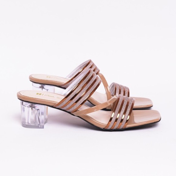 Aurra - Heels Big Size 40-45 Sandal Pesta Wanita Hak Kaca Ukuran Besar Kaki Jumbo - Heel Cantik mewah