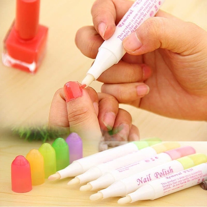 Nail gel polish remover pen removal nail polish / pen penghapus kutek berantakan keluar garis