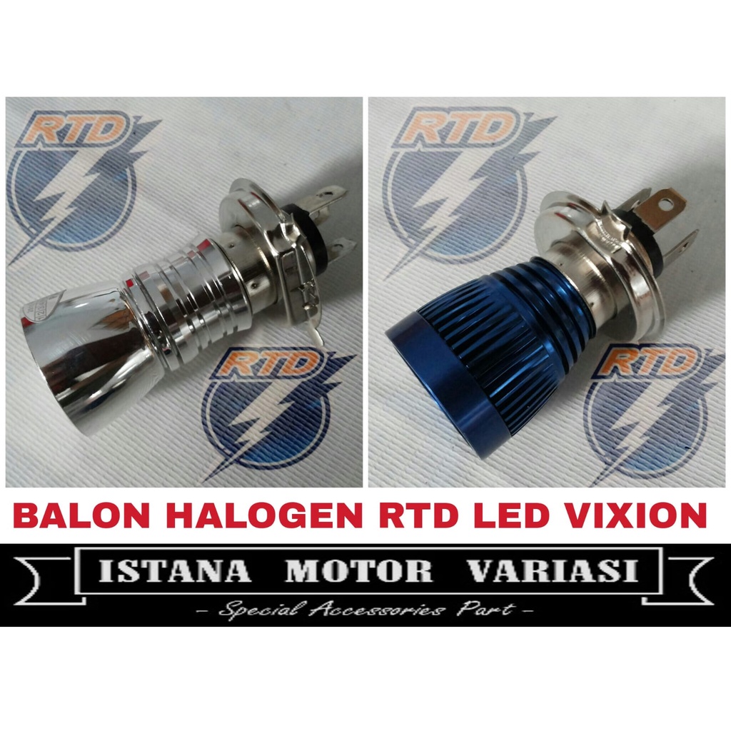 Balon Halogen RTD led Vixion M11 crom/ biru