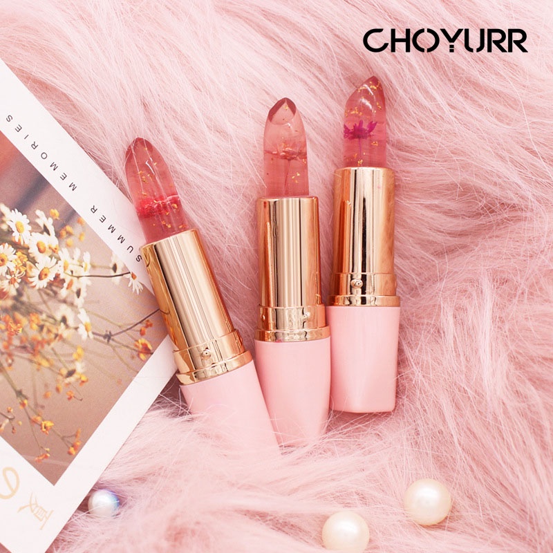 【COD】Lip Balm Bunga Glitter Transparan Lip Serum Moisturizing Liptint Pelembab Perubahan Warna Lipstick Korea Import-CH