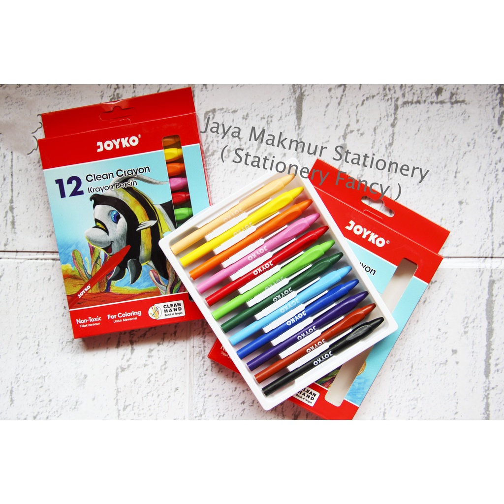 Clean Crayon Joyko 12 Warna CLCR-12 (1 Set)