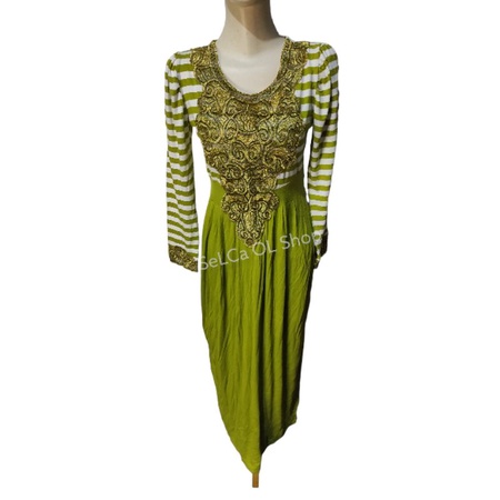 Gamis Remaja Salur Bordir LD 80-90 PJ 130