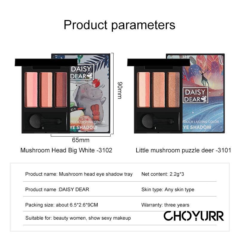 【COD】Eye shadow Palette+Mushroom Puff Tekstur Lembut  Waterproof Long-lasting Lazy Eye shadow Palette Eye Shadow Palette Tahan Air-CH