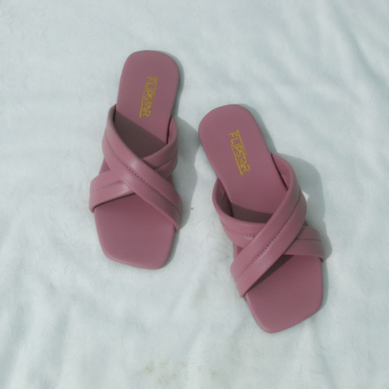 Sandal Flat Wanita Selop Silang Sandal Cewek Korean Style