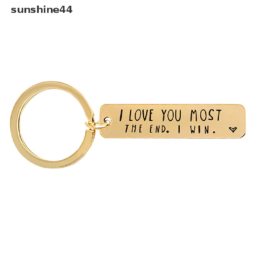 Sunshine Gantungan Kunci Hadiah Untuknya Her I Love You More The End I Win BFF Pacar Pacar Suami Istri Couple Key Ring Pendant.