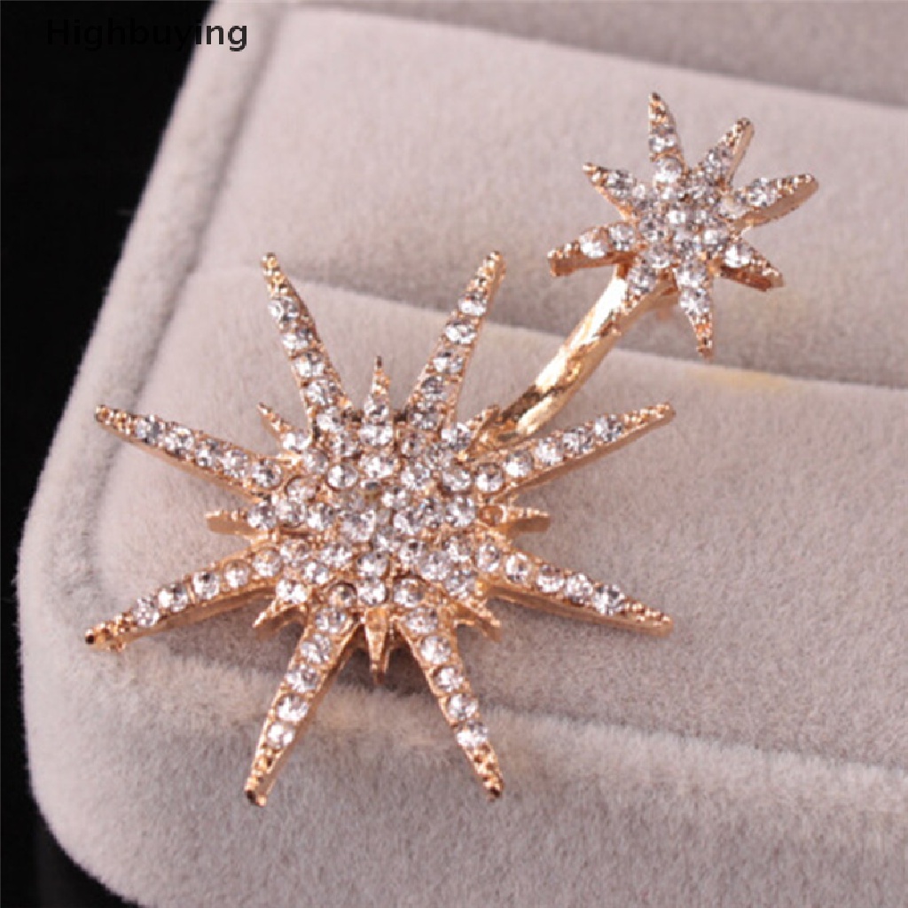 Hbid Wanita Kristal Berlian Imitasi Snowflake Star Drop Menjuntai Ear Stud Earrings Perhiasan Glory
