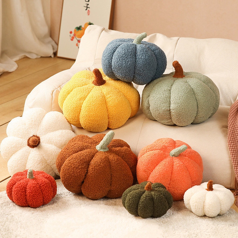 Fun Pumpkin Plush Pillow Untuk Menghias Dan Gifting Handcrafted Untuk Daya Tahan Ekstra