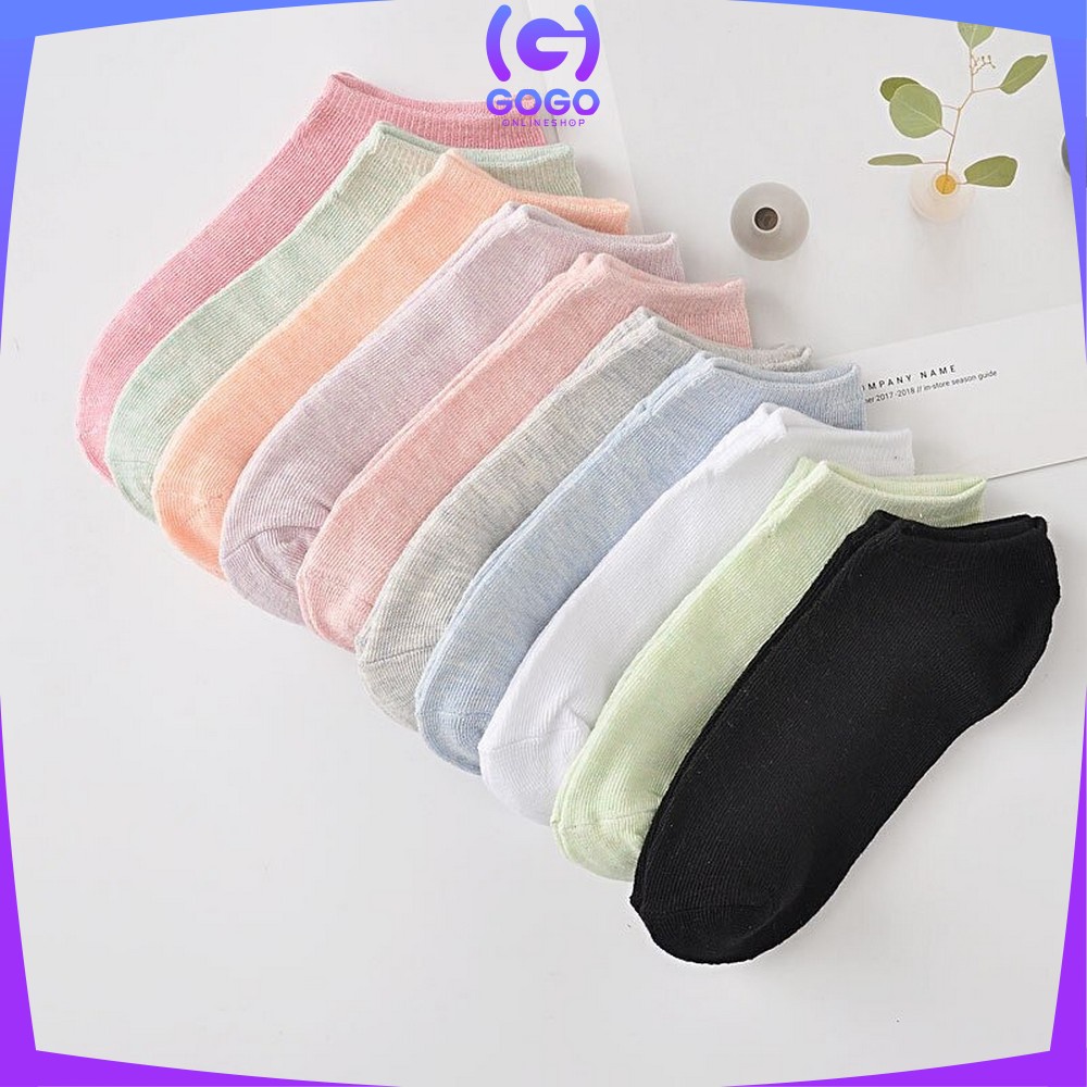 GOGO-P59 Kaos Kaki Semata Kaki Polos / Kaus Kaki Wanita / Kaos Kaki Ankle Dewasa / Short Socks Import