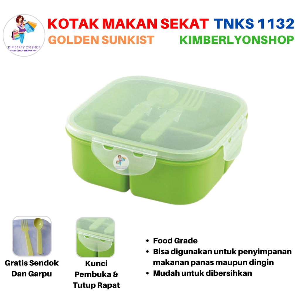 Tempat Makan Nasi Kotak Bekal Lunch Box TNKS 1132 Golden Sunkist