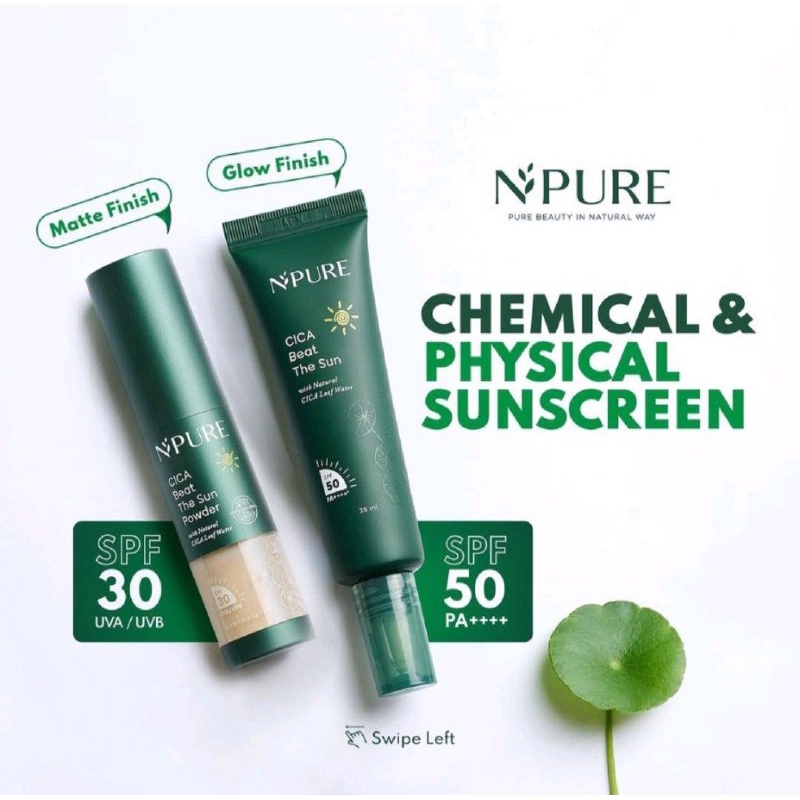 NPURE CICA CENTELLA THE SUN SUNSCREEN CREAM &amp; POWDER SPF 30 UVA