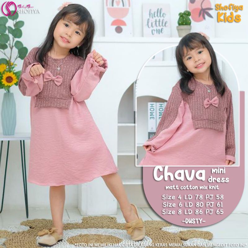 chava mini dress Kids ORI shofiya mini dress anak muslim murah berkualitas