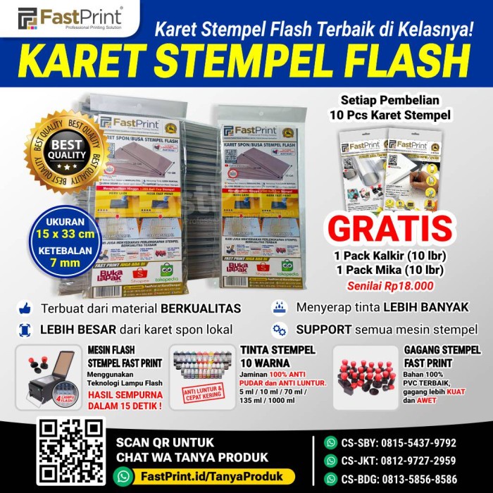 

Stmp Karet Spon/Busa Stempel Flash Warna