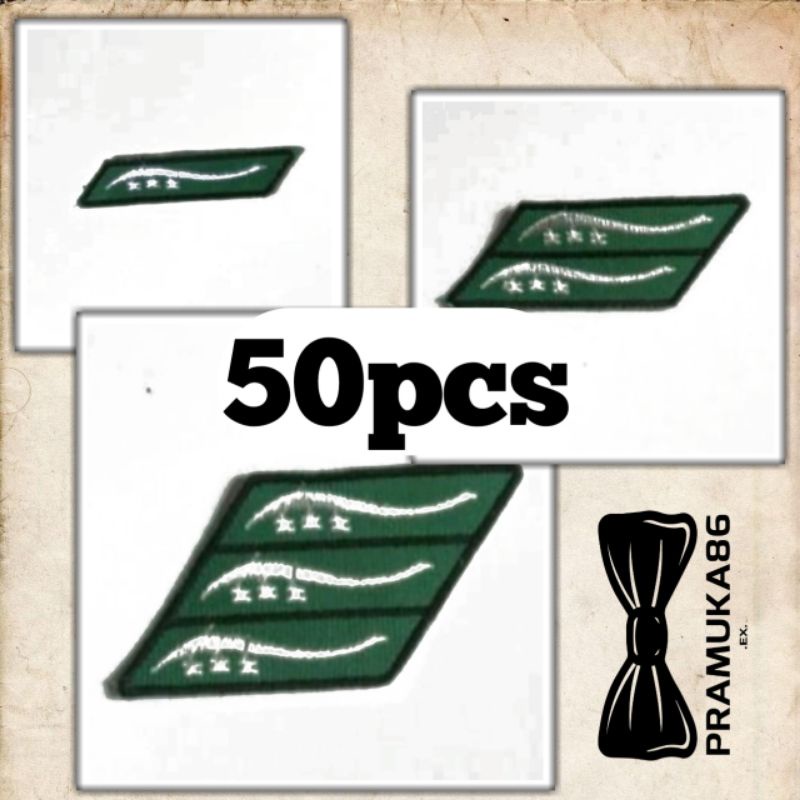 (50pcs) Bedge bed bet Tanda Jabatan (Mancung) Siaga Bordir Bijian