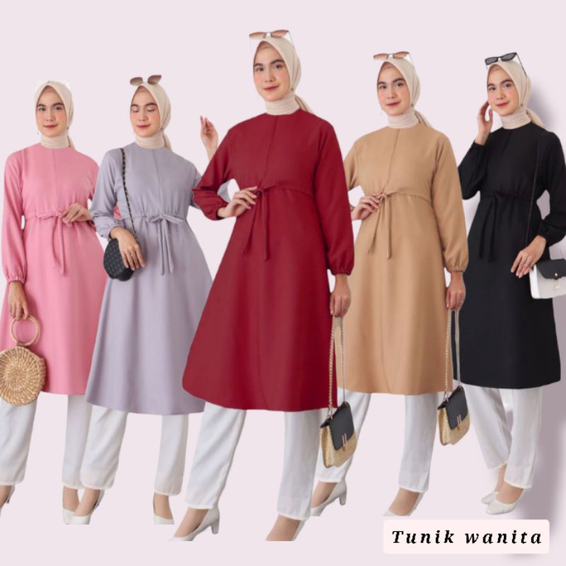 LONG TUNIK WANITA SK079/804/TUNIK MUSLIM BAHAN SHAKILA PREMIUM