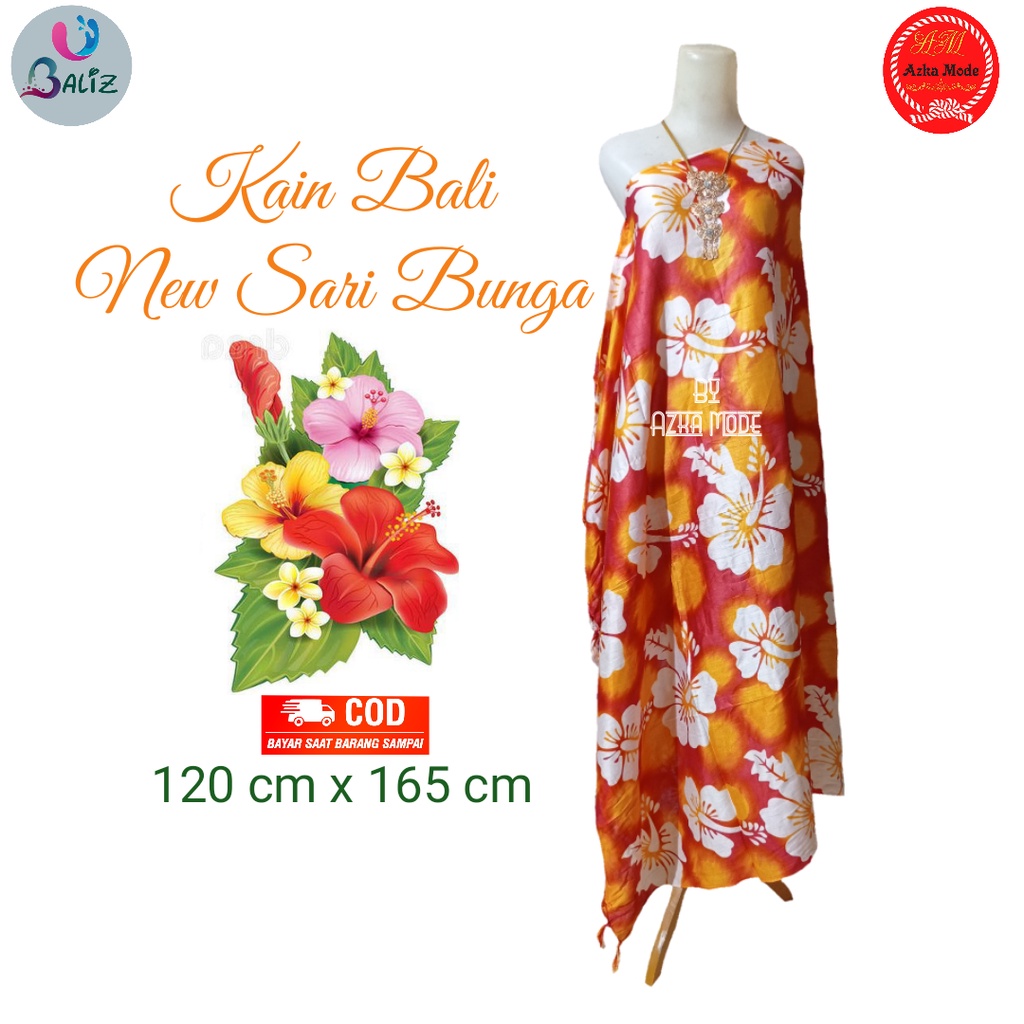 Kain Pantai Kain Bali Pantai - Kain Bali Motif New Sari Bunga Standar - Sarung Pantai SEMBILAN MODE - Sarung Bali - Kain Pantai - Kain Katun Jepang - Kain Untuk Hiasan Dinding - Kain Untuk Plafon Mobil Truk Dan Mobil 3/4 Lainnya