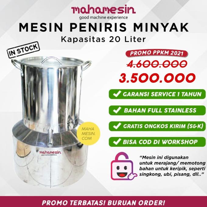 Mesin Peniris Minyak Atau Spinner Mahamesin Kap. 20 Liter