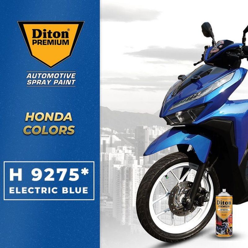 Pilok Cat Diton Premium Electric Blue 9275 Biru 400cc Tahan Bensin.Cat Semprot Pylok Cepat Kering