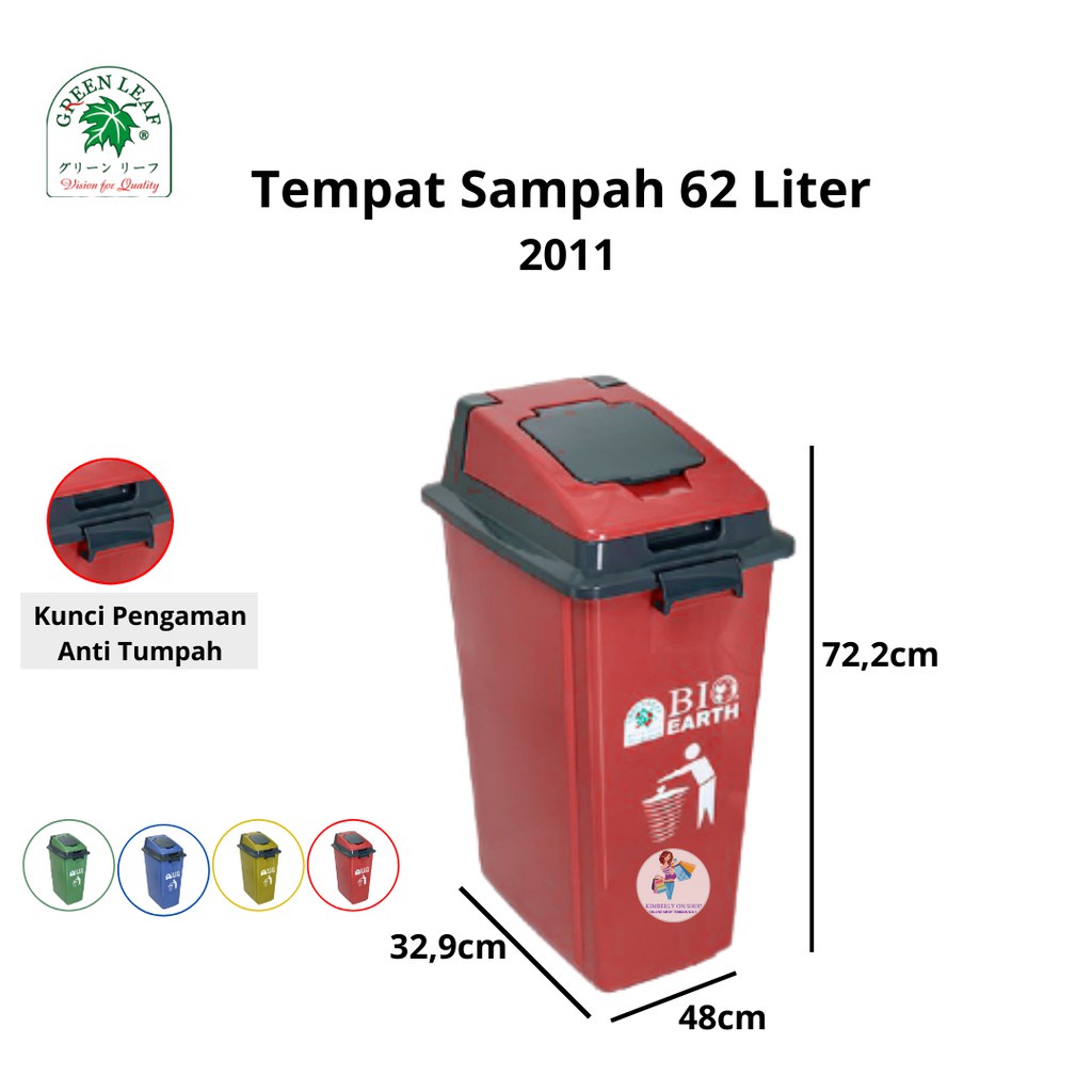 Green Leaf Tempat Sampah BIO Dustbin 62 Liter 2011