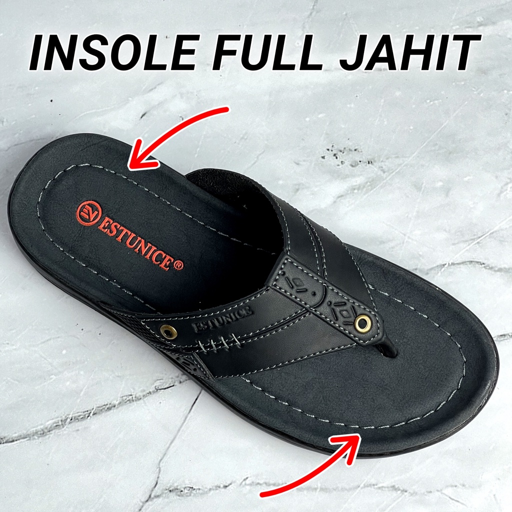 Sendal Jepit Kulit Pria Kekinian Sandal Kulit - Hylos Jepit