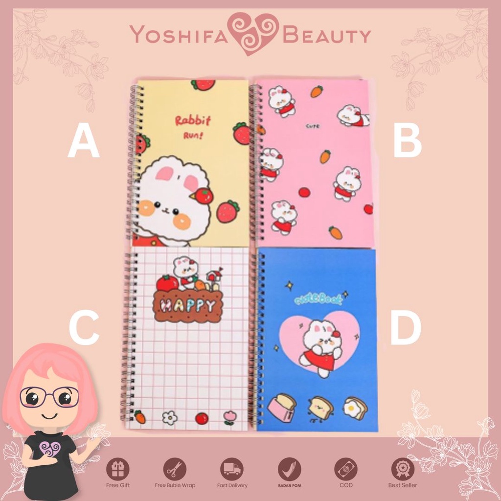 

Notebook Ring A5 Lucu Korea | Buku Spiral Aesthetic Scrapbook Cute Imut