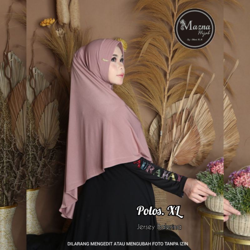 jilbab/hijab jumbo polos XL ORI MAZNA jersey ped antem