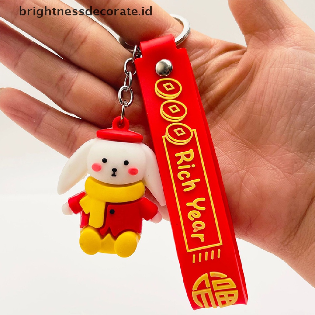 [Birth] Gantungan Kunci Merah New Year Keychain2023Gantungan Kunci Kelinci Lucu Bunny Aksesorisgantung Dekorasi Zodiak Cina Hewan Key Chain [ID]