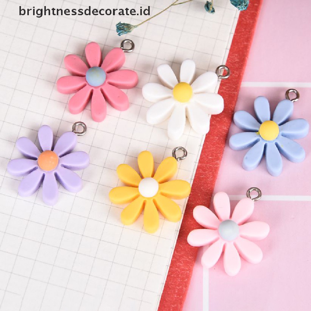 [Birth] 10pcs/set Resin Little Daisy Sun Flower Ch Liontin Membuat Perhiasan DIY Craft [ID]