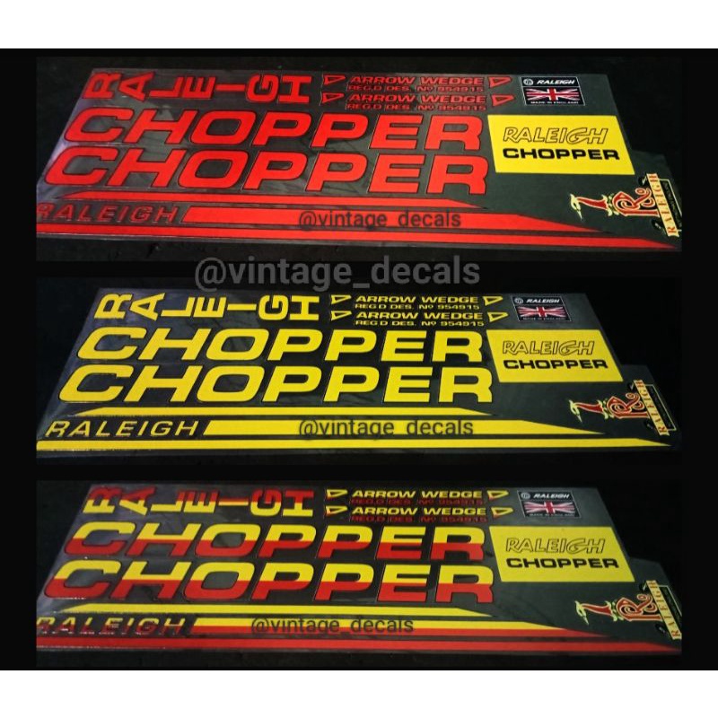 sticker decals sepeda Raleigh CHOPPER MK2 MK1 sprint GT