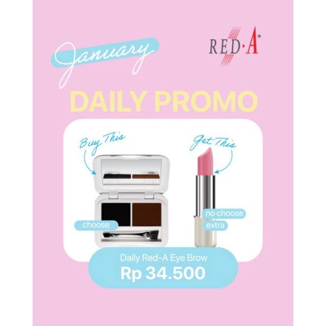 Paket 1 Red-A Eye Brow Cake Get Extra Red-A Lipstick