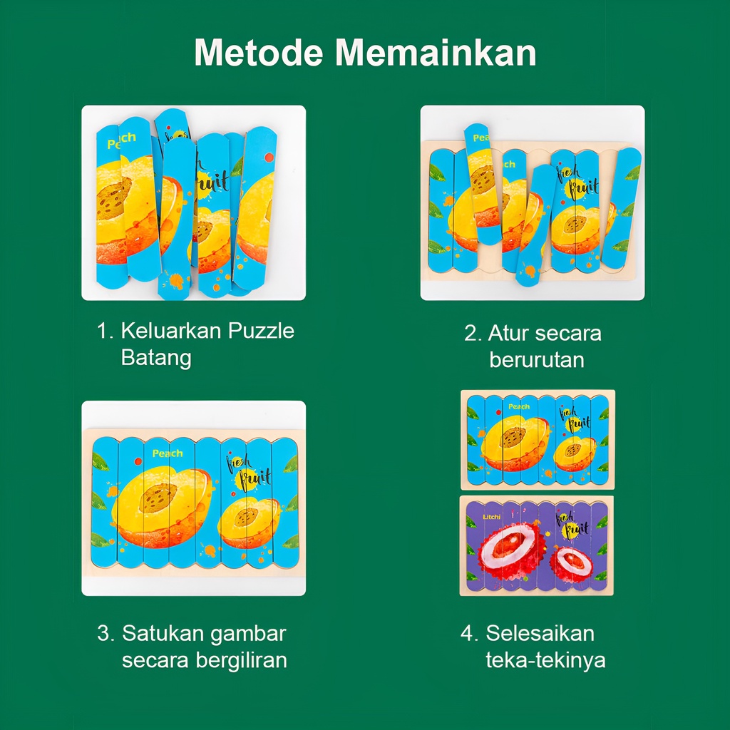 Double Slide Ice | Mainan Puzzle Edukasi Anak Kayu | Mainan Terbaru 2023 | Hadiah Ulang Tahun Anak Perempuan 2-3-4-5-6 Tahun