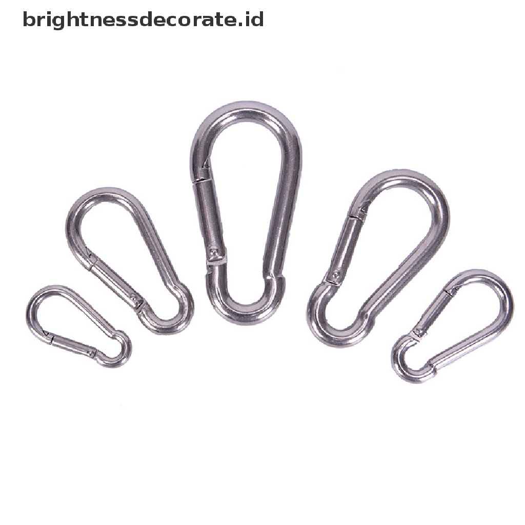 [Birth] 304gantungan Kunci Kait Snap Carabiner Pegas Stainless Steel Quick Link Lock Buckle [ID]