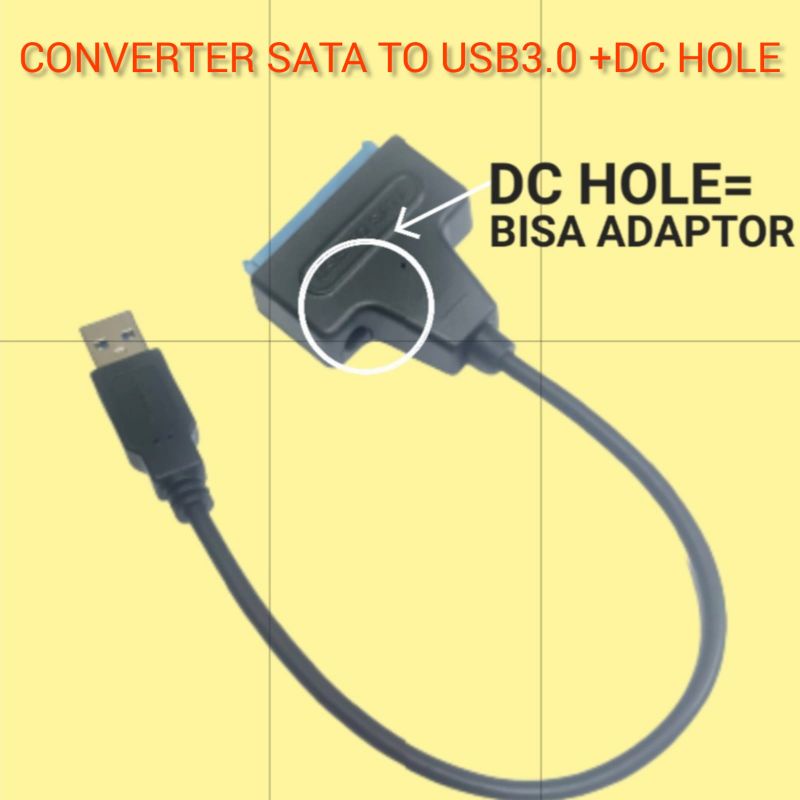 KABEL/CONVERTER SATA TO USB3.0 WITH DC HOLE 12V-2.0A