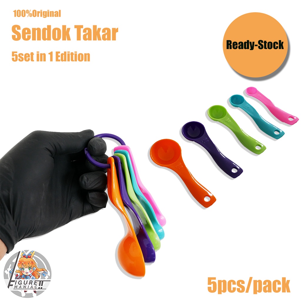 Sendok Takar - Sendok Takar Set 5 in 1 Warna Warni Ukur Kue Air Bumbu Dapur Susu Bayi