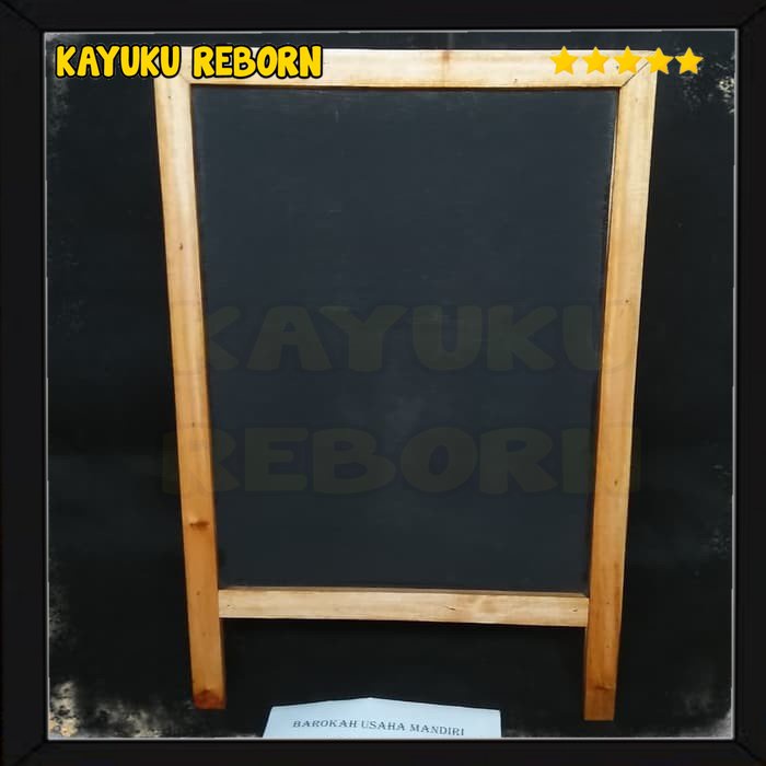 

chalkboard Blackboard papan tulis double stand size 90X60cm papan tulis