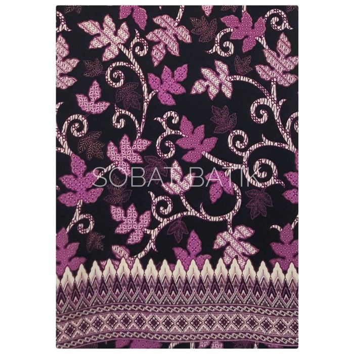 Batik Kain Batik Semi Sutra Motif 91132 Hitam Ungu