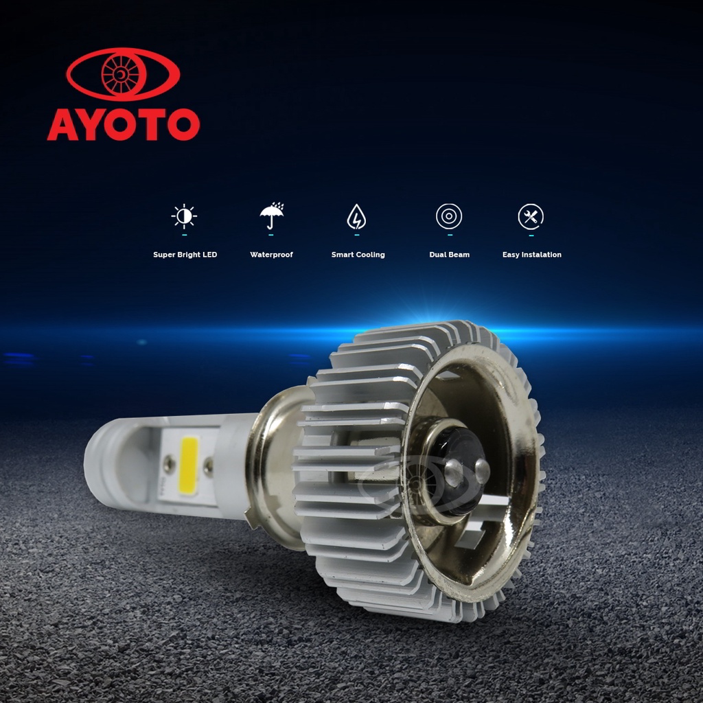 LED UTAMA MOTOR BEBEK MATIC AYOTO M1A H6 AC DC PNP 18W BEAT VARIO MIO