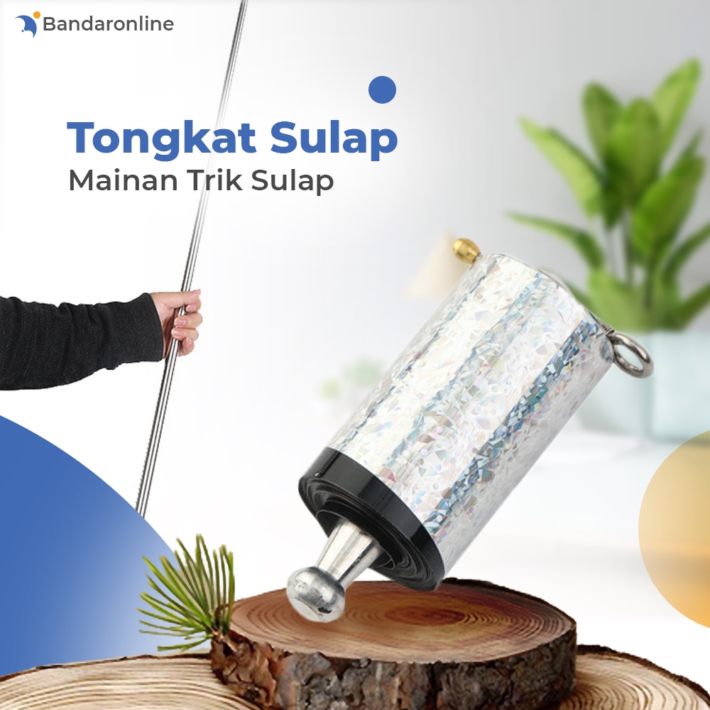 Tongkat Sulap Bahan Metal Silver Bisa Panjang Mainan Trik Sulap