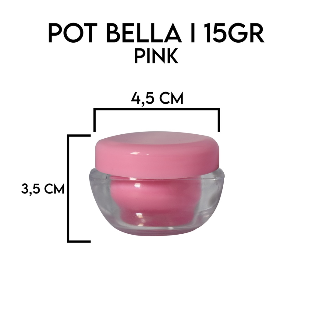 Pot Acrylic 15 Gr Bella 1  Pink / Nat  Pot Cream Apel 15 Gram